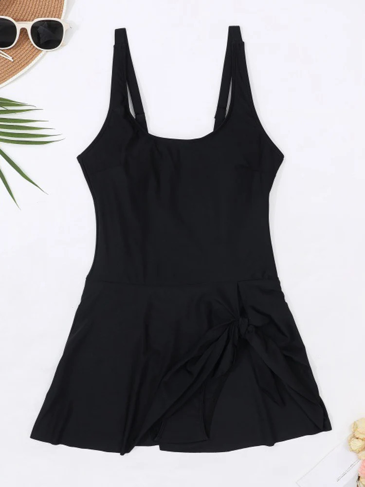 VigoBreviya Sexy Solid Strapped Swimwear Women Push UP Dress One Piece Swimsuit Summer Beach Monokini Backless Bathing Suit 250109