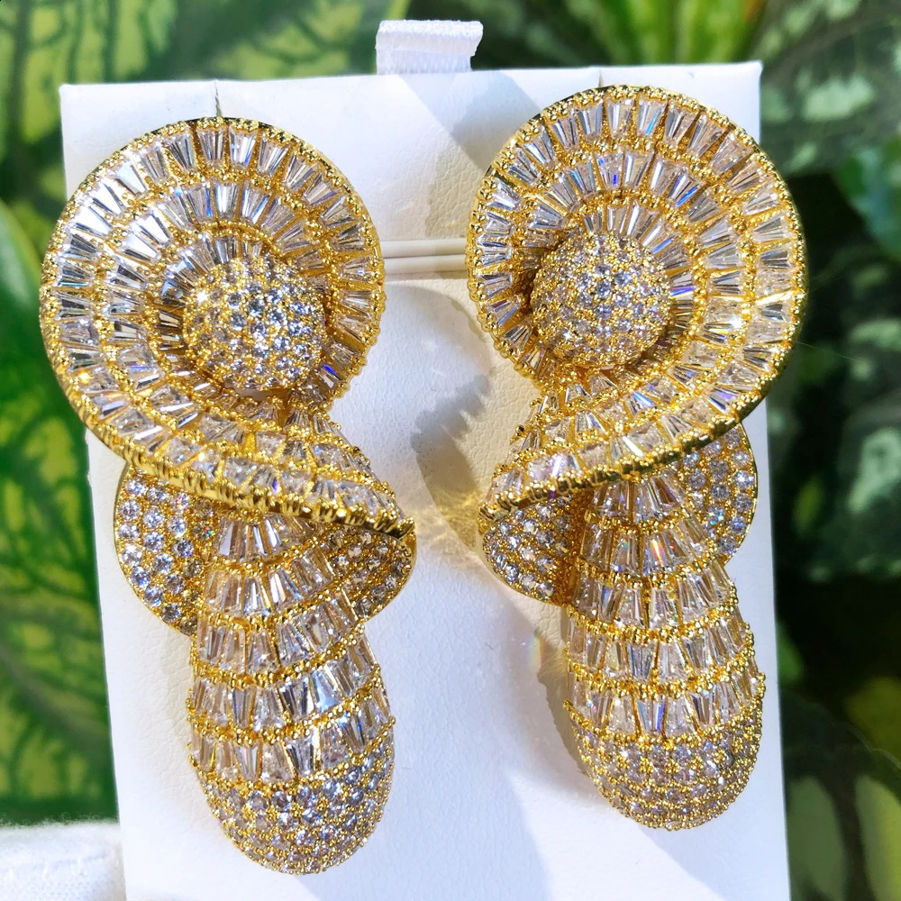 Missvikki Shiny Drop Pendant Earrings for Women Daily Trendy Original Girl Gift Bloom High Quality Korean Accessories 250120