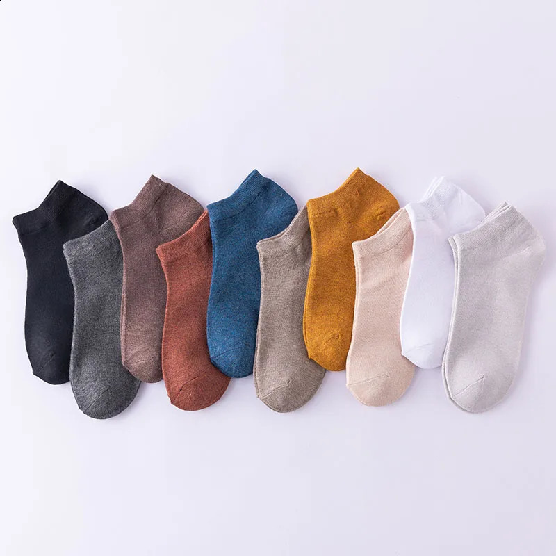 5 Pair Womens Ankle Bamboo Fiber Socks Solid Color Summer Breathable Casual Short Socks High Quality Woman Boat Socks Set 250121