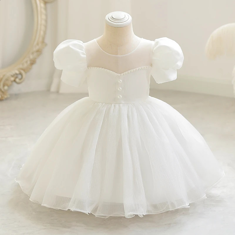 Baby Girls 1st Birthday Baptism Beading Dress For Girls Princess Costumes Kids Party Clothes Toddler Dresses 250120