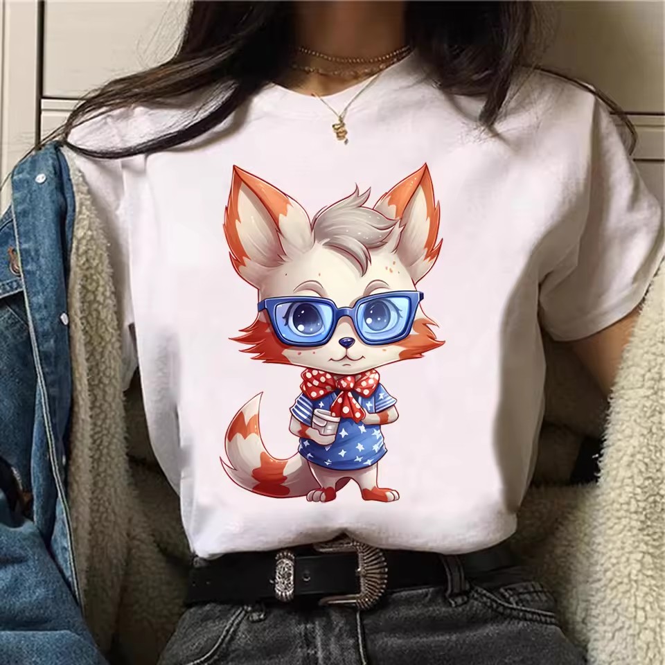 Patriotic Animals Tshirt Customized T Shirt Design My Own Photo Women Tees Custom Print Logo Brand Graphics PrintOn Demand Printed t-shirt Tops