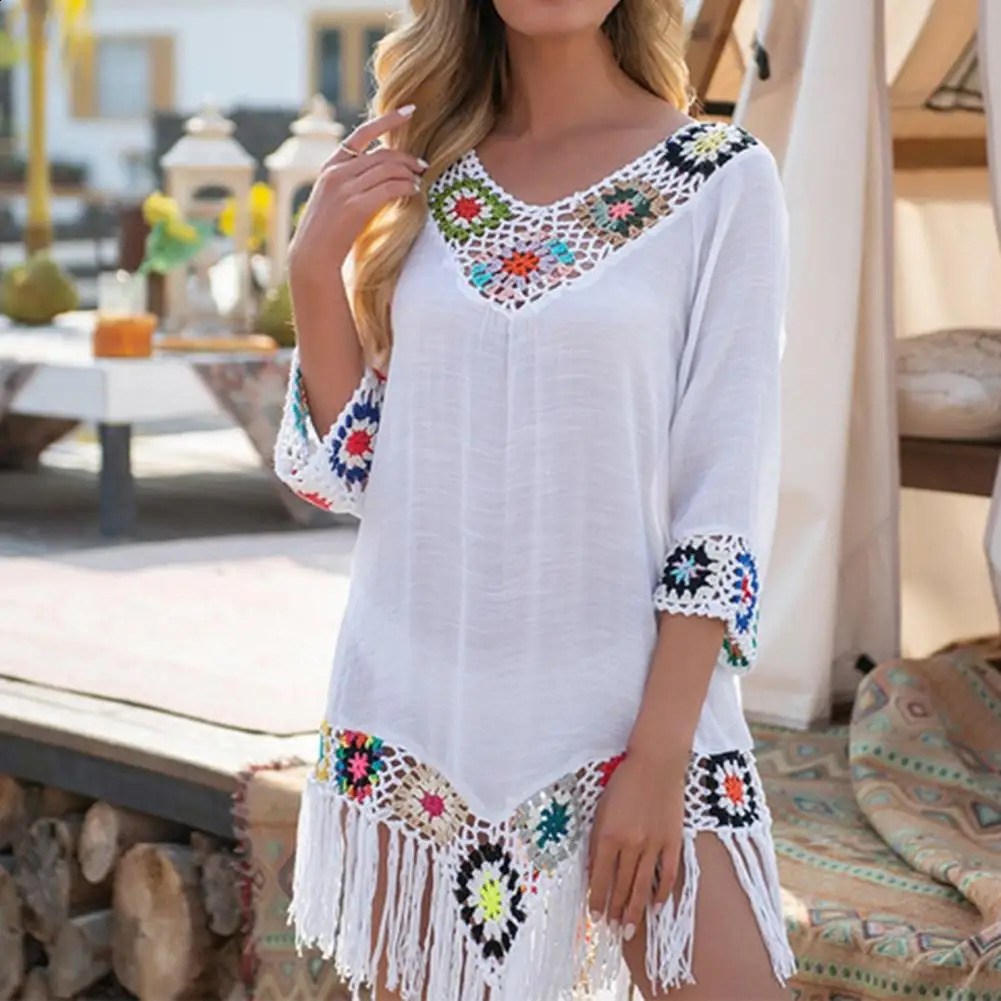 Stylish Women Cover Up Ladies Loose fitting Sun Swimwear Tunic Summer Bikini for Beach 250120