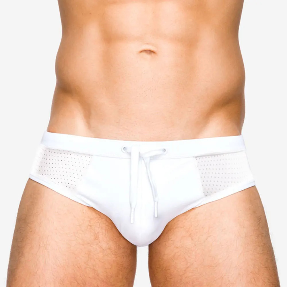 UXH Mens Swim Briefs beach pants Surfing bathing suit Lowwaist Sexy Surfboard White Swimwear Pad Pushup Swimming swimsuits 250121