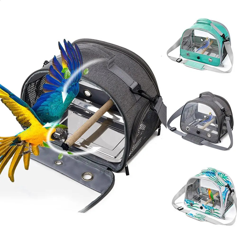 Portable Parrot Bag Bird Backpack with Perch for Birds Cage Side Window Foldable Samll Pet Travel Cage Bird Supplie Y9D5 250121