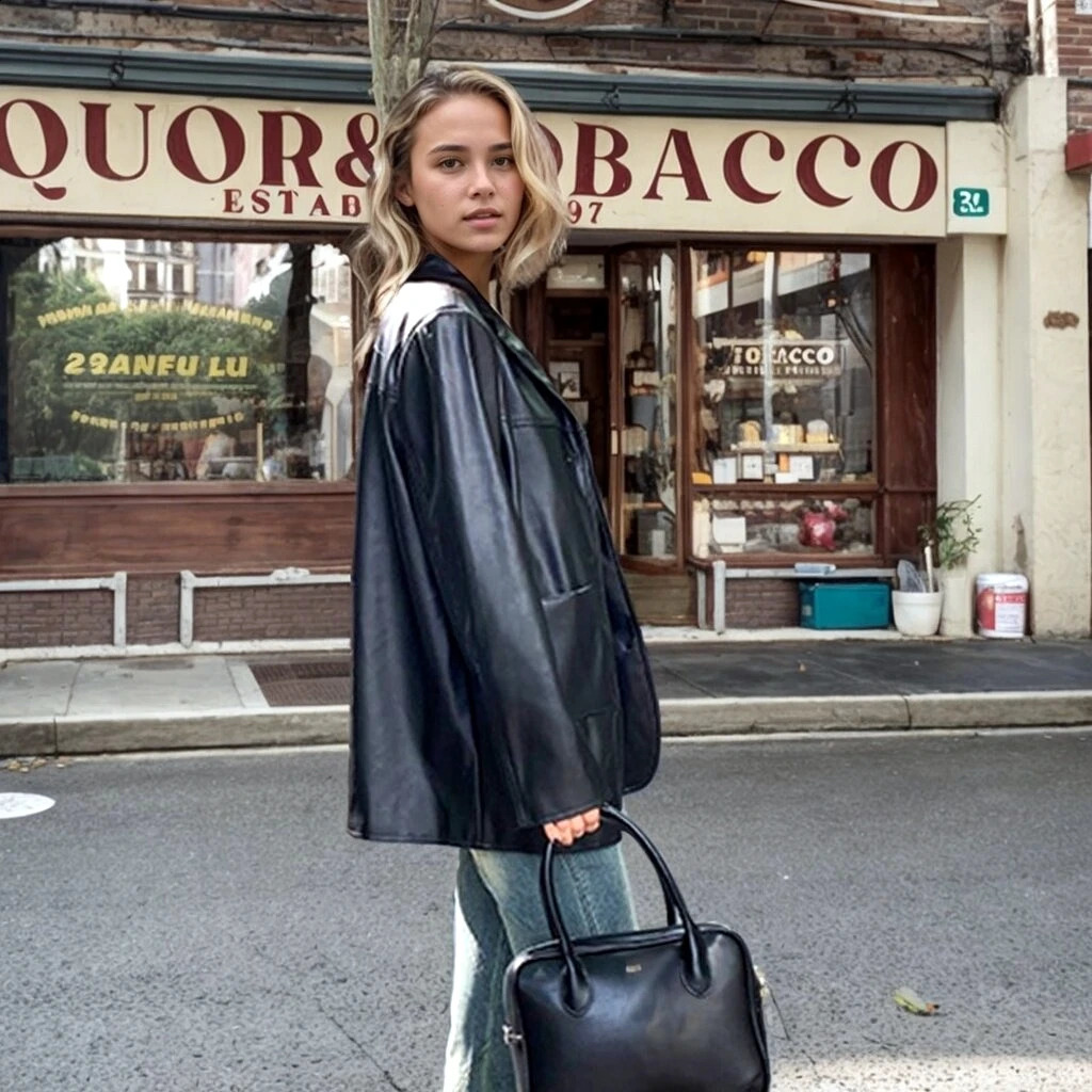 High Quality Soft Sheepskin Leather Long Sleeve Jacket For Women Top Coat Loose Outerwear Ladies Streetwear Clothing 250122