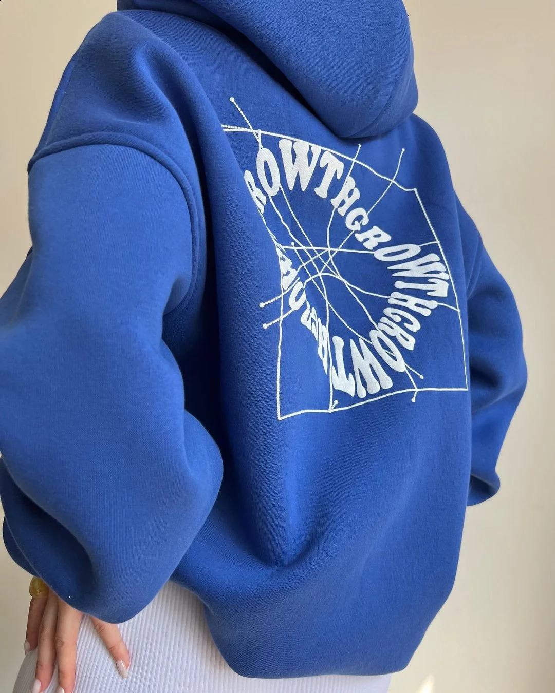 Womens Hoodie Sweatshirt Hip Hop Pullover Letter Print Graphic Oversized Hoodies Streetwear Long Sleeve Pocket Unisex Clothes 250121