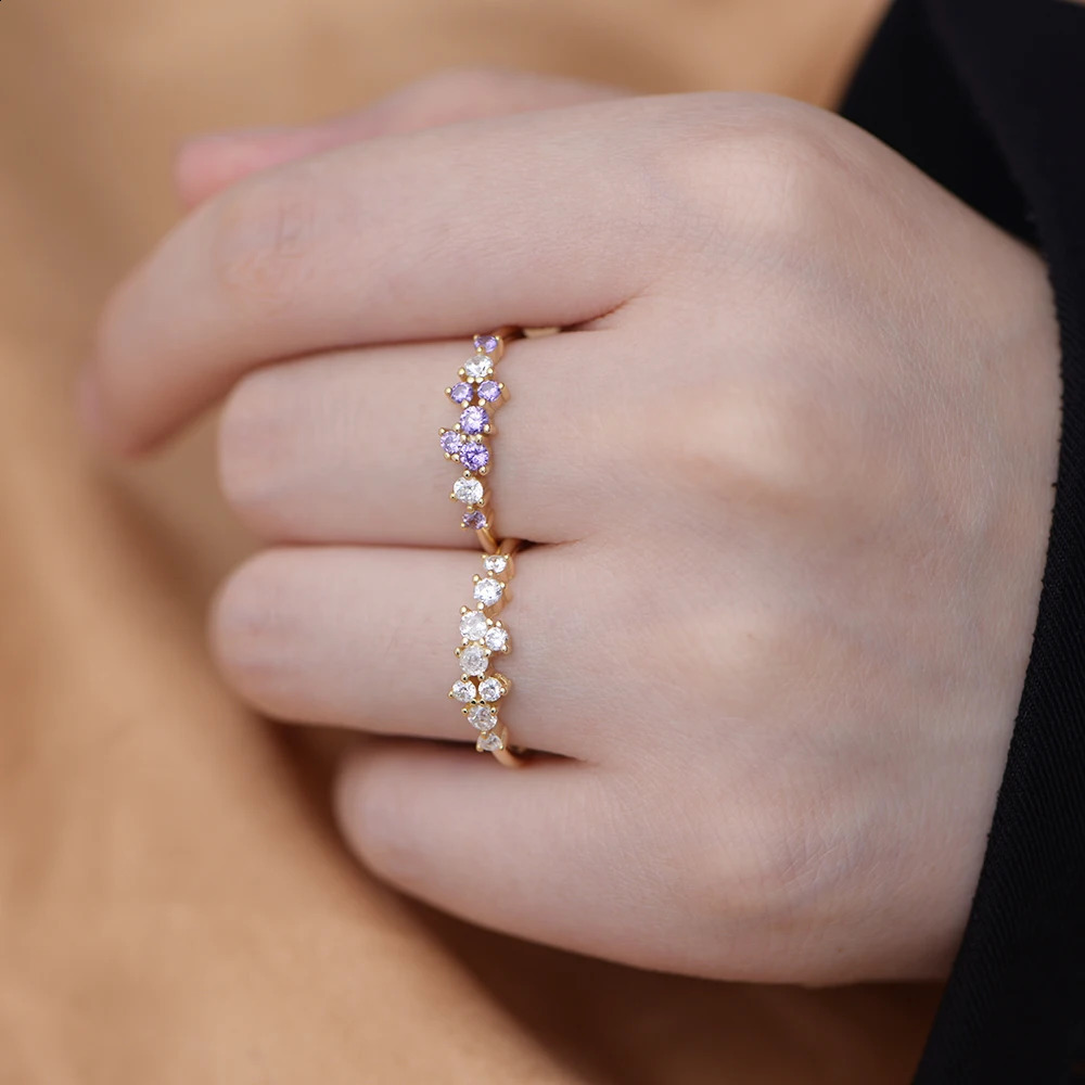 minimalistic birthstone zircon trend the night sky Inspired twinkling stars Stackable cluster rings jewelry for women girls 250121