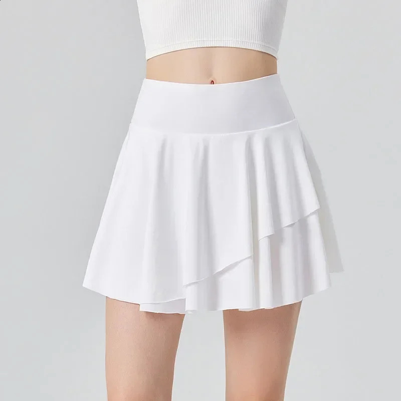 Refreshing Tennis Skirt for Women with Sun Protection Highwaisted Block and Pleated Golf Bottom 250122