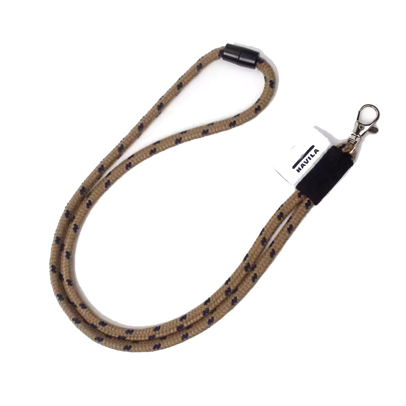 Factory Custom LOGO CrossbodyCustomized Logo Lanyard Rope Woven Logo Round Lanyard Suppliers Elastic Round Rope Lanyard Rope Strap featuring Embossing