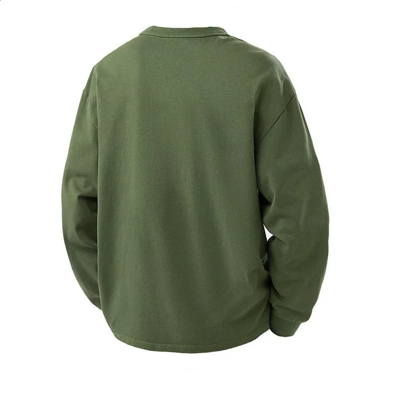 Autumn Mens Fashion Men Henry Neck Long Sleeve TShirt Casual Vintage Male Button Slim Washed Tees 250122
