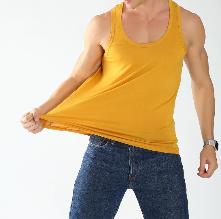2pcs/lot Fashion Sports Tank Tops Summer Plus Size XXXXXL Men Modal Cotton Slim Pure Color Vest Man Singlet Sleeveless Shirt Sports Tops Tees Underwea