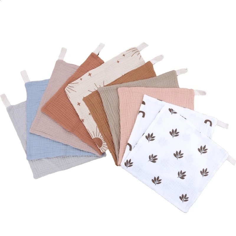 Baby Towel Bulk 10PCS Soft Breathable Washcloth Burp Cloth Toddler Towel Cotton Drooling Bib Facecloth born Essential 250114