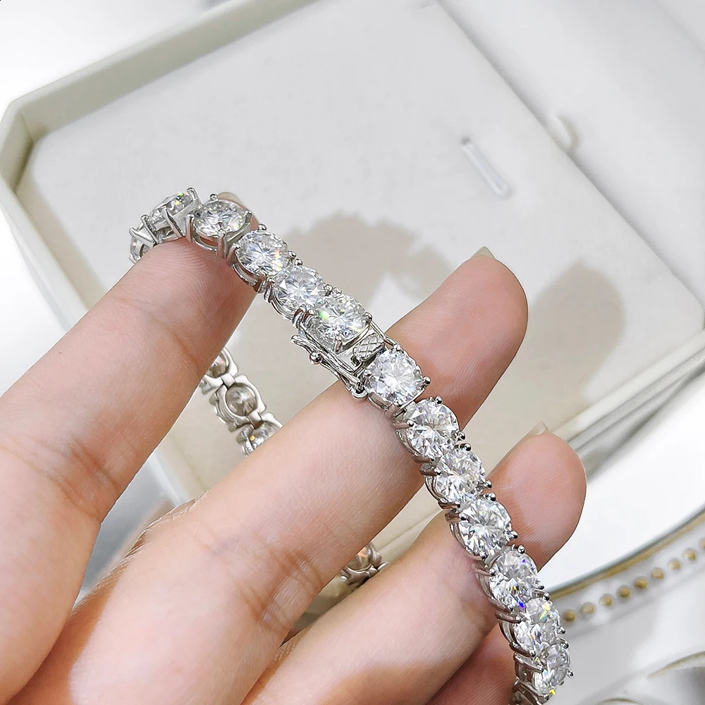 2-6.5mm Real D Color Full Tennis Bracelet for Women Man 925 Sterling Silver Bracelets with GRA Certified Fine Jewelry 250121