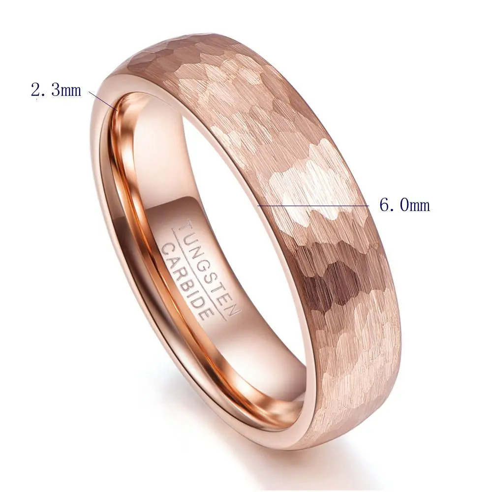 BONLAVIE 4mm 6mm Tungsten Steel Ring Classic Mens Wedding Ring Jewelry Gold Rose Geometric Pattern Couple Gift 250109