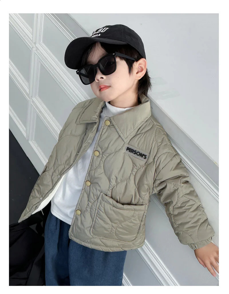 Kids Cotton Coats Spring Childrens Clothing Boys Warm Loose Casual Jackets Autumn Teen Short Cardigan Outerwear 3-10 Years 250114