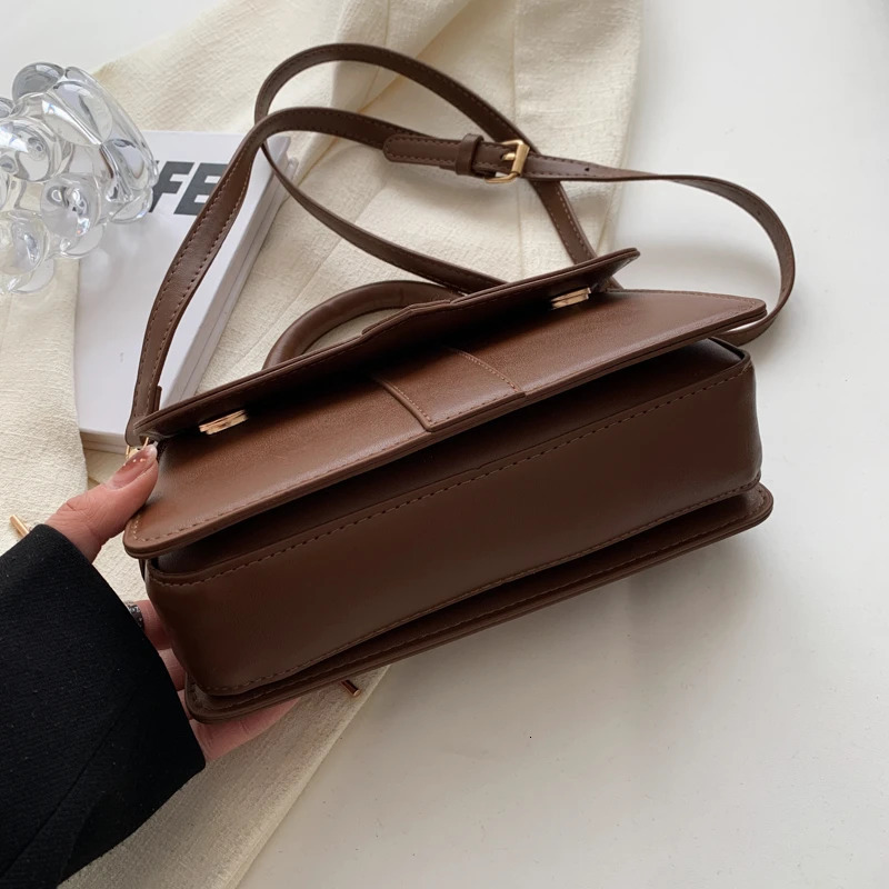 Pu Leather Shoulder Bag Womens Handbag - Fashion Cross Body Bag Retro Underwear Bag Square Backpack Black 250109