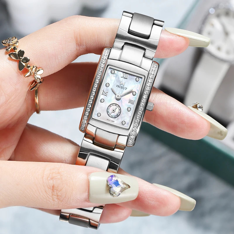Classic square waterproof stainless steel material womens quartz watch 250707