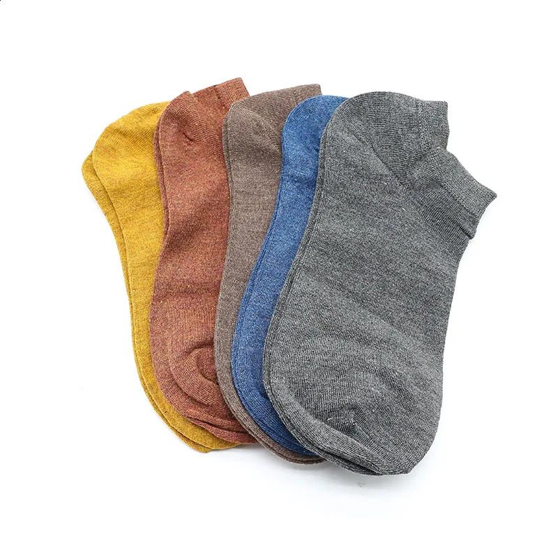 5 Pair Womens Ankle Bamboo Fiber Socks Solid Color Summer Breathable Casual Short Socks High Quality Woman Boat Socks Set 250121