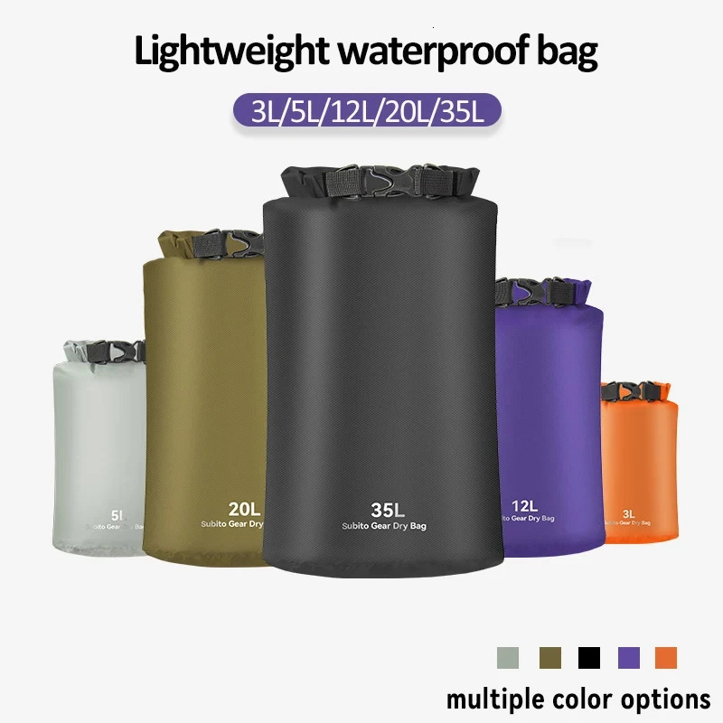 3L5L12L20L35L Waterproof Dry Bag Sack Outdoor Ultralight Drifting Swimming Clothes Storage Rafting Kayaking Sport 250121