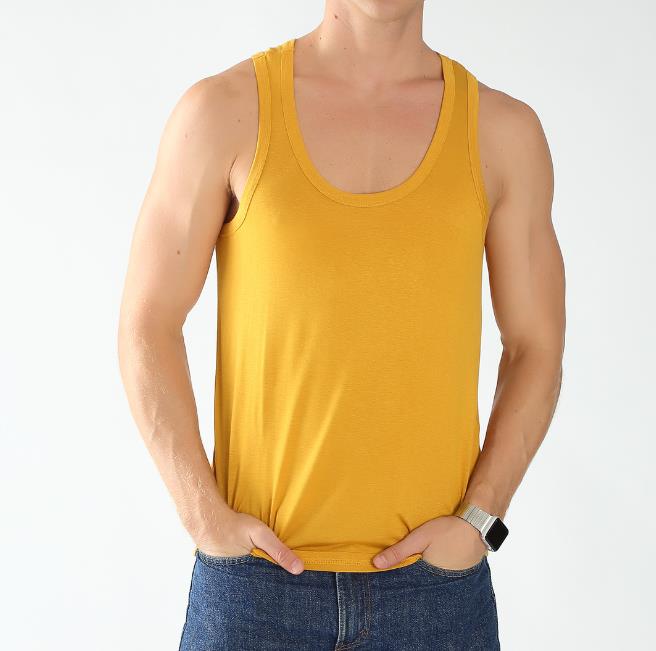 2pcs/lot Fashion Sports Tank Tops Summer Plus Size XXXXXL Men Modal Cotton Slim Pure Color Vest Man Singlet Sleeveless Shirt Sports Tops Tees Underwea