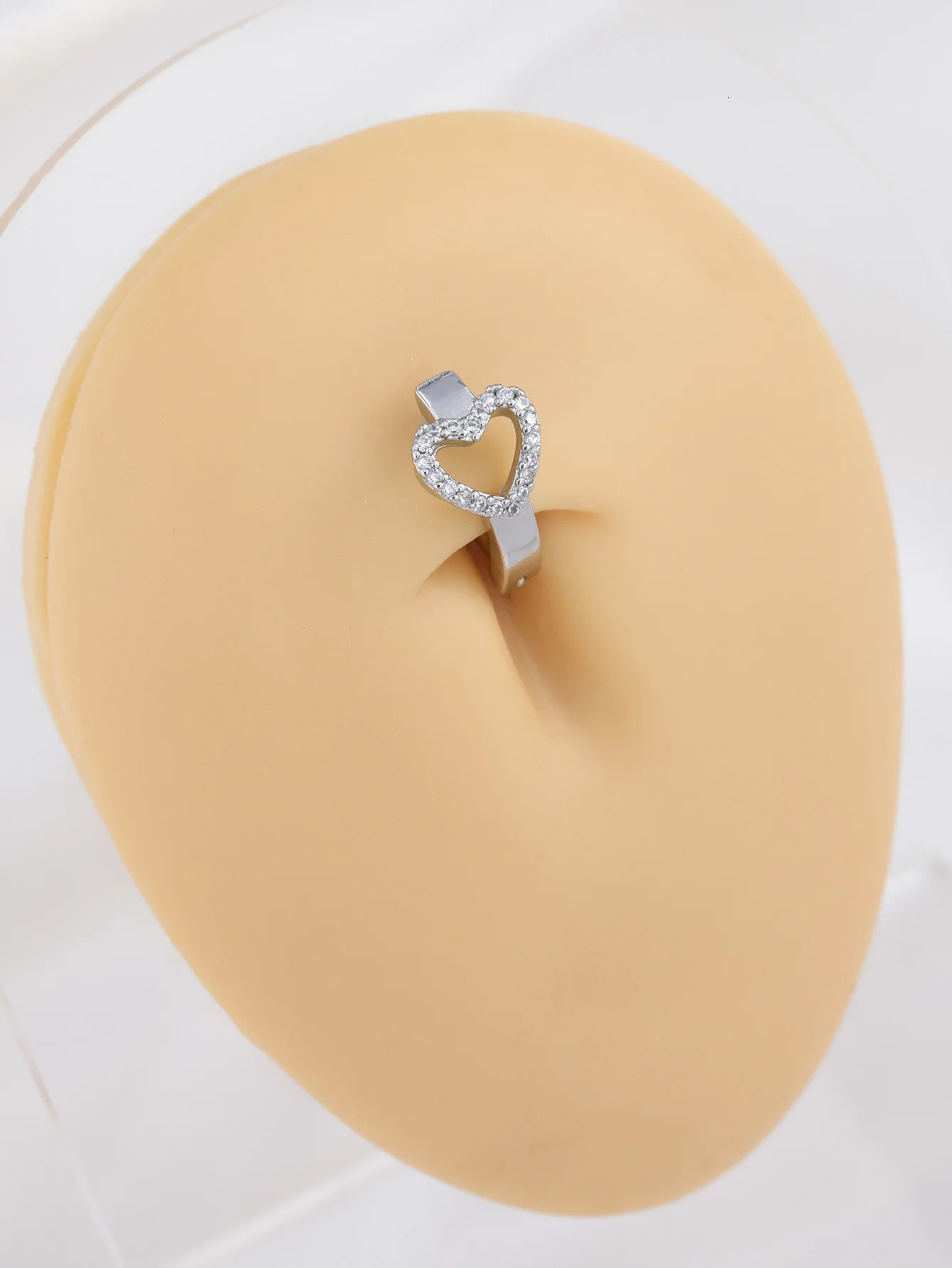 Stainless Steel CZ Butterfly Belly Button Ring Piercing Heart Navel Barbell Jewelry Plated 18K Gold Reverse Curved Rings 250110