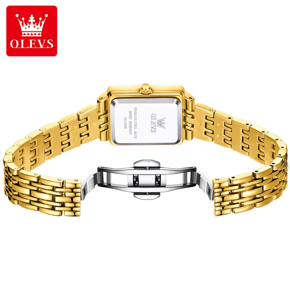 OLEVS Women Watches Fashion Golden Green Stainless Stain Steel Ladies Watch Waterproof Quarzt Wristwatch Romatic Girlfriend Gift 250121