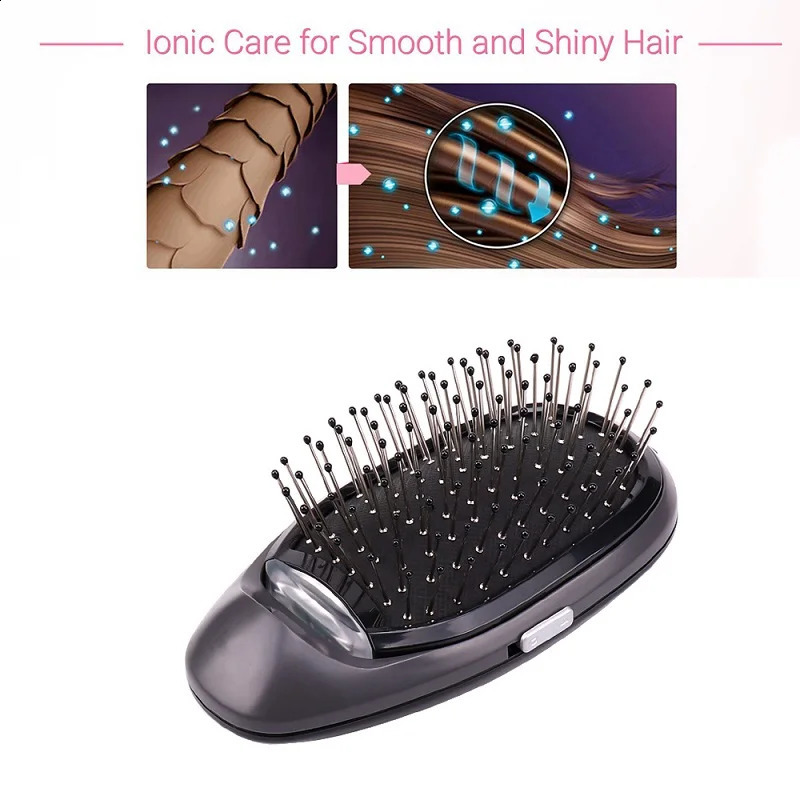 Black Ionic Styling Hairbrush Matte Ions Hair Brush Comb Hair Modeling Magic Beauty Massage Hairbrush Makes Hair Softer Shinier 250120