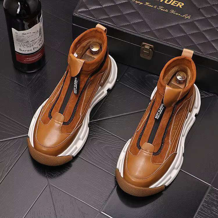 Spring Autumn New Men's Thick soled Height Increasing Casual Outdoor Comfortable Wear resistant Sports Shoes