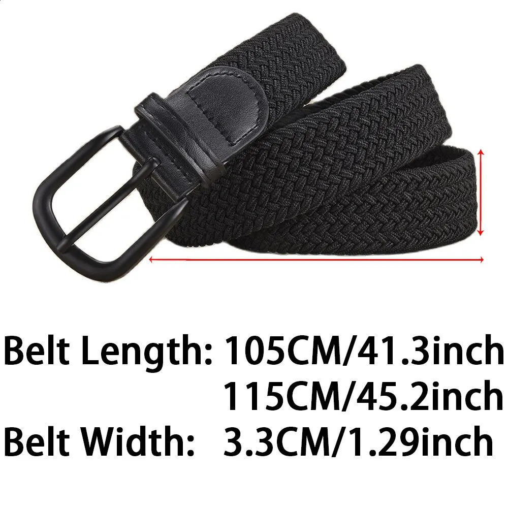 Mens Belt Casual Woven Elastic Outdoor Sports No Need for Punching Climbing Work For Men Women Fashion 250114