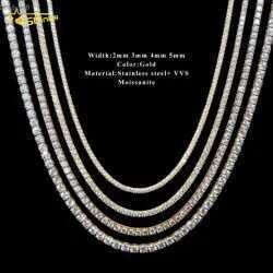 Good Price Gra Certified Vvs Moissanite Sterg Sier Solid Gold Tennis Chain