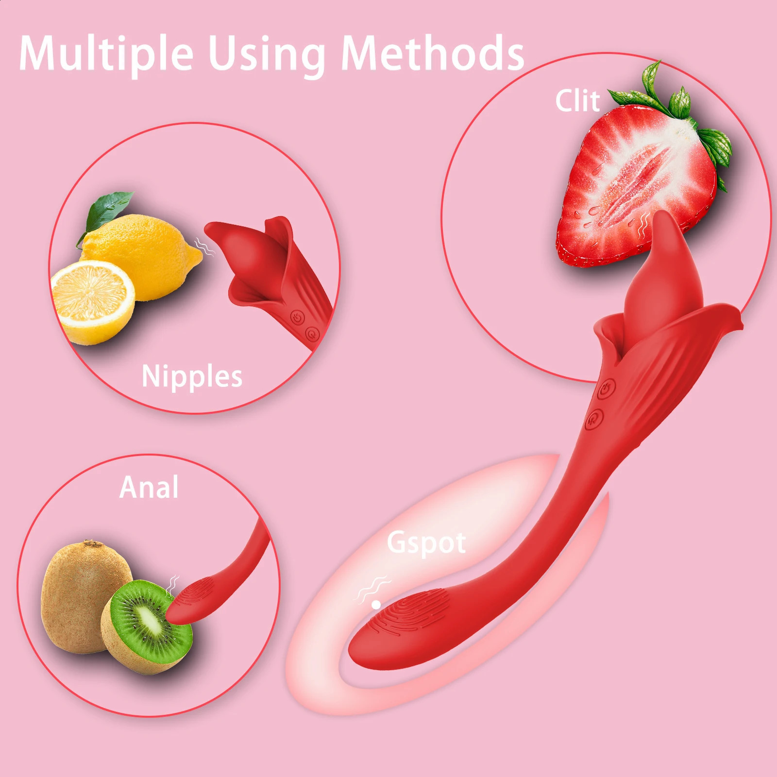 G-spot Clitoral Vibrator Sex Toy - 2 in 1 Powerful Nipple Clitoral Massager Adult Toy Dildo with 10 Vibration Modes Waterproof 250114