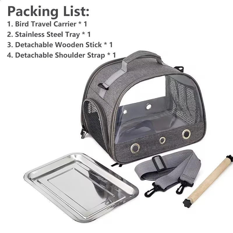 Bird Travel Portable Transport Bird Cage With Stainless Steel Tray Small Pet Multi-functional Parrot Bird Bag Outdoor 250121