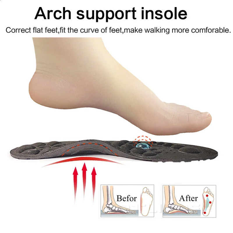 Magnetic Massage Insoles For Foot Acupressure Therapy Reflexology Pain Relief Health Massager Arch Support Shoes Soles Inserts 250120