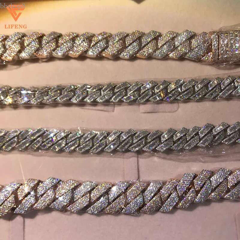 High Quality Hip Hop VVS Moissanite Custom Sparkg Rose Gold Jewelry Ice Out Of Cuban Bracelet