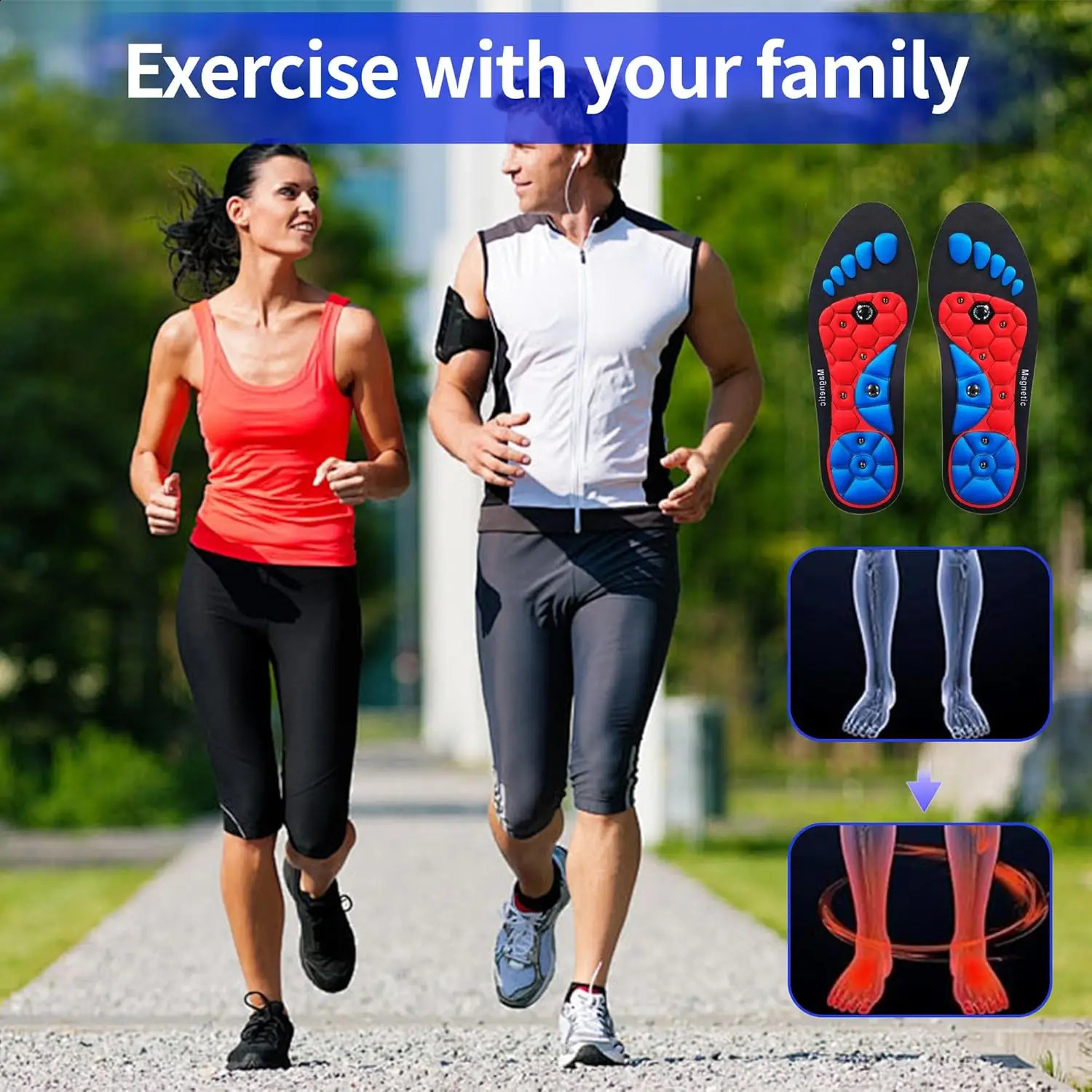 Acupoint Massage Insole Magnetic Insole Running Sports Shock-absorbing Shoe Accessories Customizable Magnetic Therapy Insole Pad 250120
