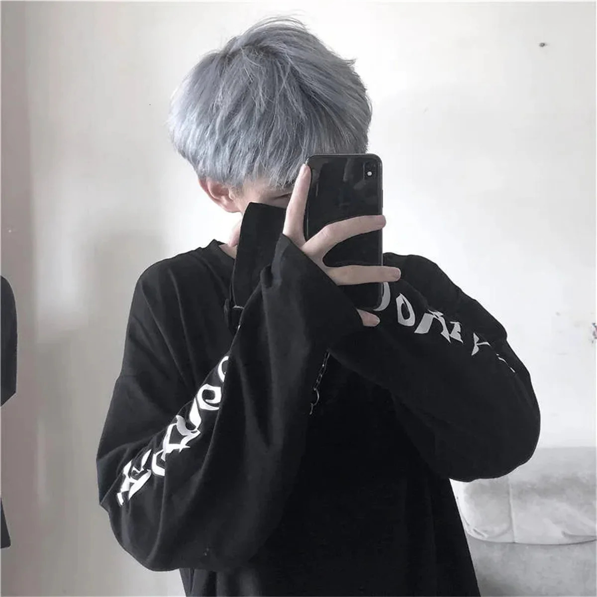 Cool Harajuku Ins T-shirt Hip Hop T-shirt Mens Casual Korean T-shirt Long Sleeve Loose T-shirt Street Clothing Autumn Top Mens 250117
