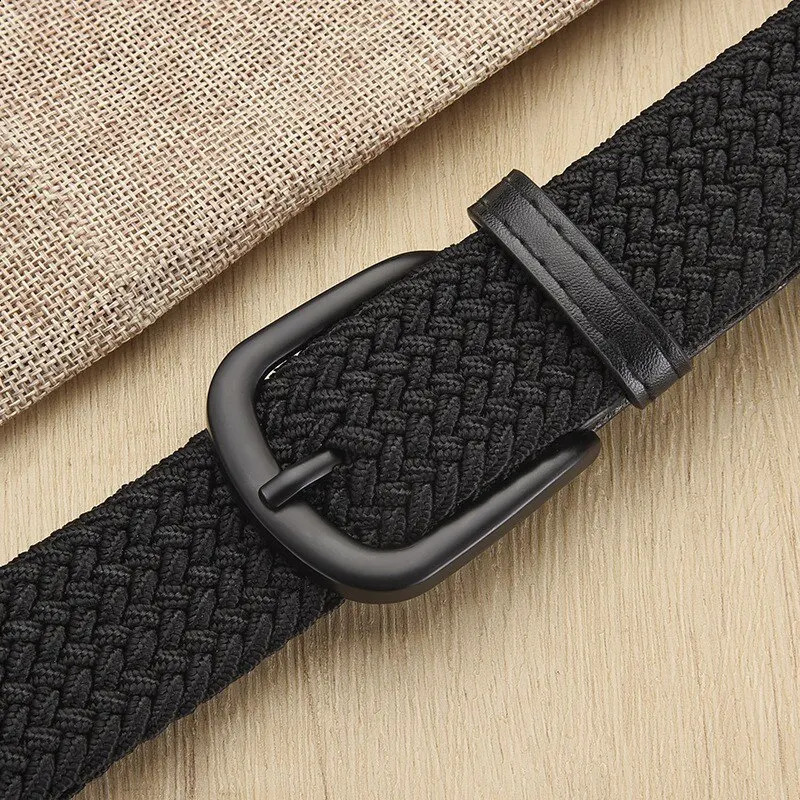 Mens Belt Casual Woven Elastic Outdoor Sports No Need for Punching Climbing Work For Men Women Fashion 250114