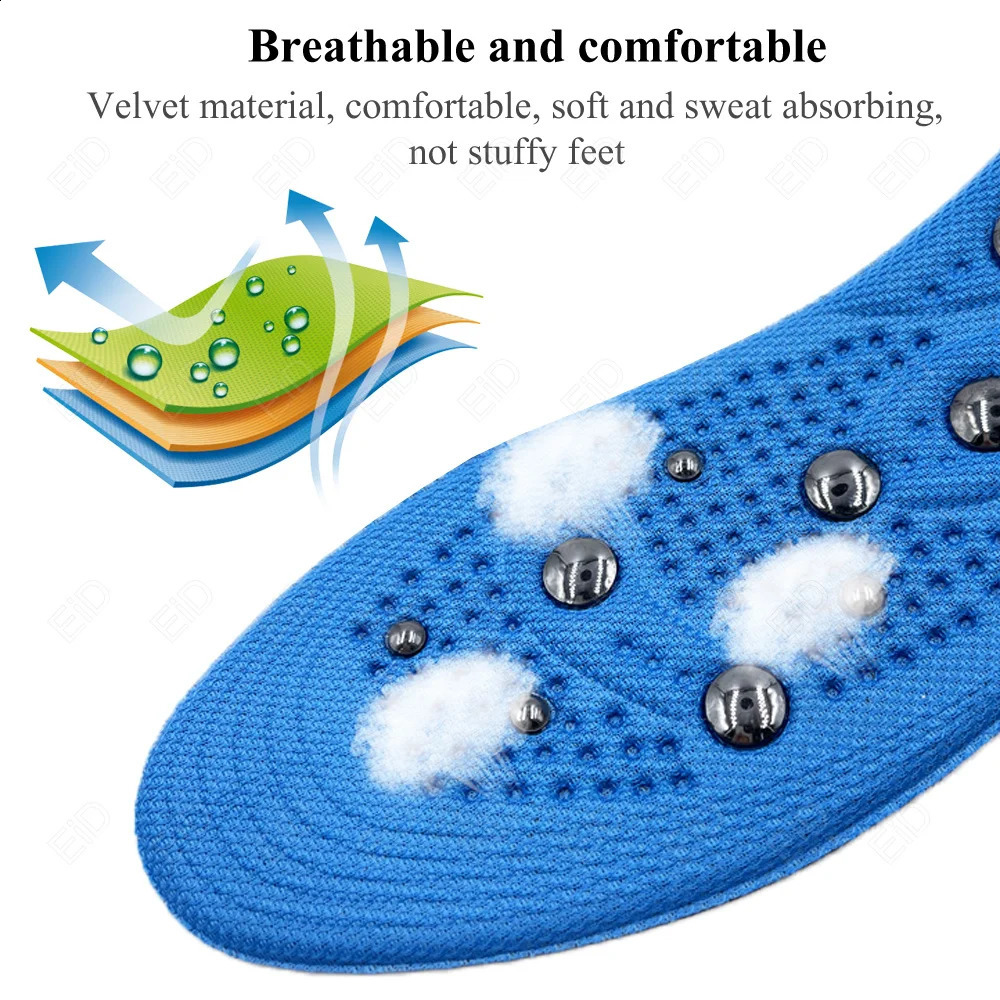 EiD High-quality Magnetic Therapy Foot Acupressure Insole Men Women Soft Sports Cushion Inserts Sweat-absorbing Deodorant Insole 250120