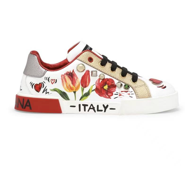 Dress shoes floral 2025 italy Designer White black Leather Calfskin Portofino and Sneakers Shoes Brands Comfort Outdoor Leather shoes dress shoes