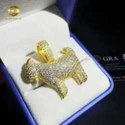 Pass Dia Tester Moissanite Hip Hop Jewelry Fashion Sterg Sier Sheep Pendant