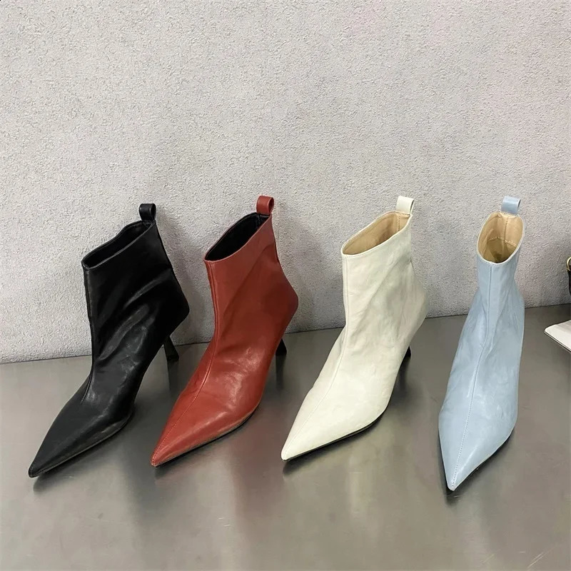 Eilyken Fashion Pointed Toe Ankle Boots Women Wedding Party Shoes Winter Autumn Slim Short Ladies Booties 250122