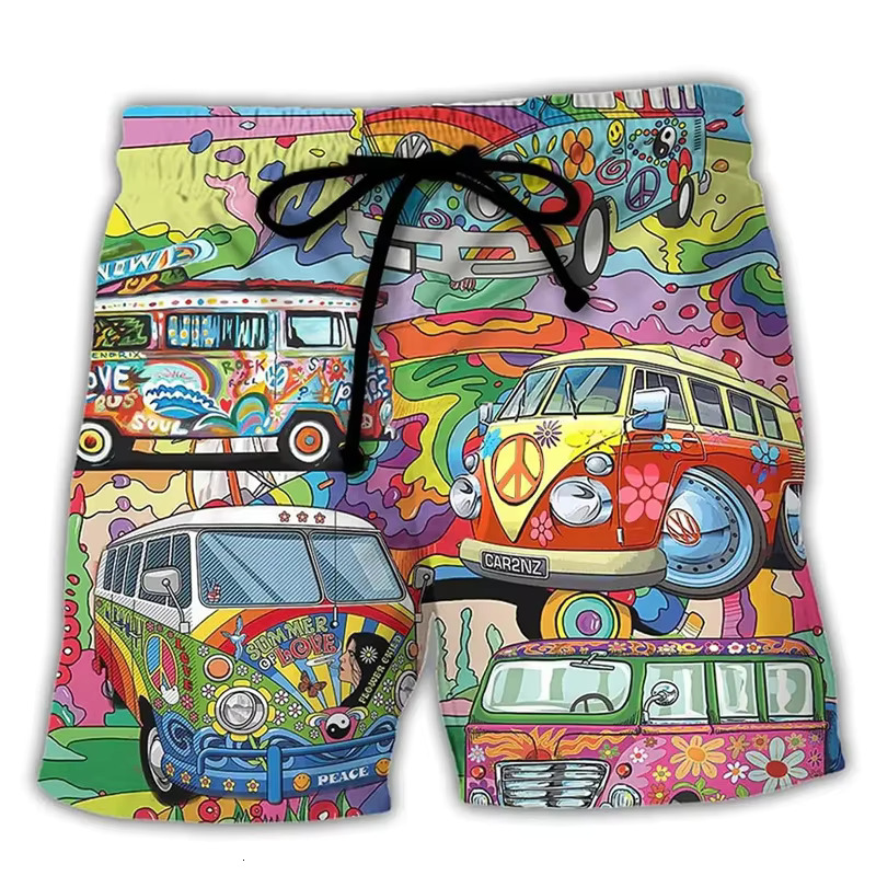 Colorful Graffiti 3D Printed Surfing Board Cool Summer Street Hip Hop Swim Trunks For Men Kids Vacation Beach Shorts