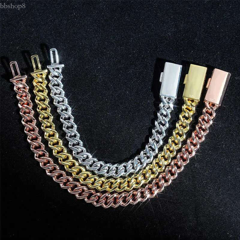 10mm S Sier Iced Out Necklace For Women Men Jewelry Pass Tester Moissanite Cuban k Chain Necklaces GRA