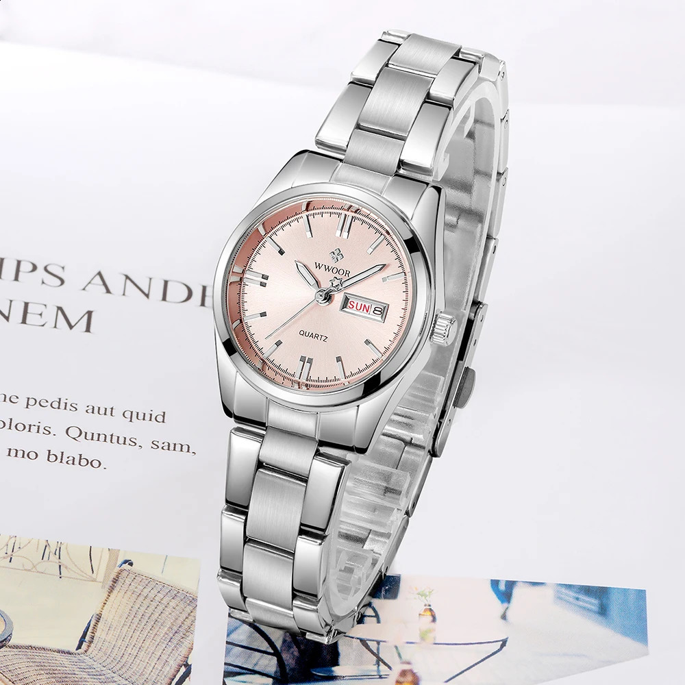Montre Femme 2024 WWOOR Fashion Ladies Watches Waterproof Quartz Silver Clock Women Automatic Date Dress Wrist Watch Reloj Mujer 250121