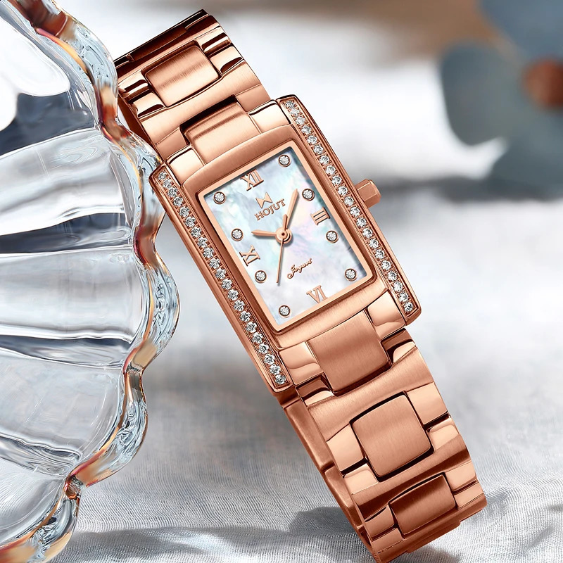 Classic square waterproof stainless steel material womens quartz watch 250707