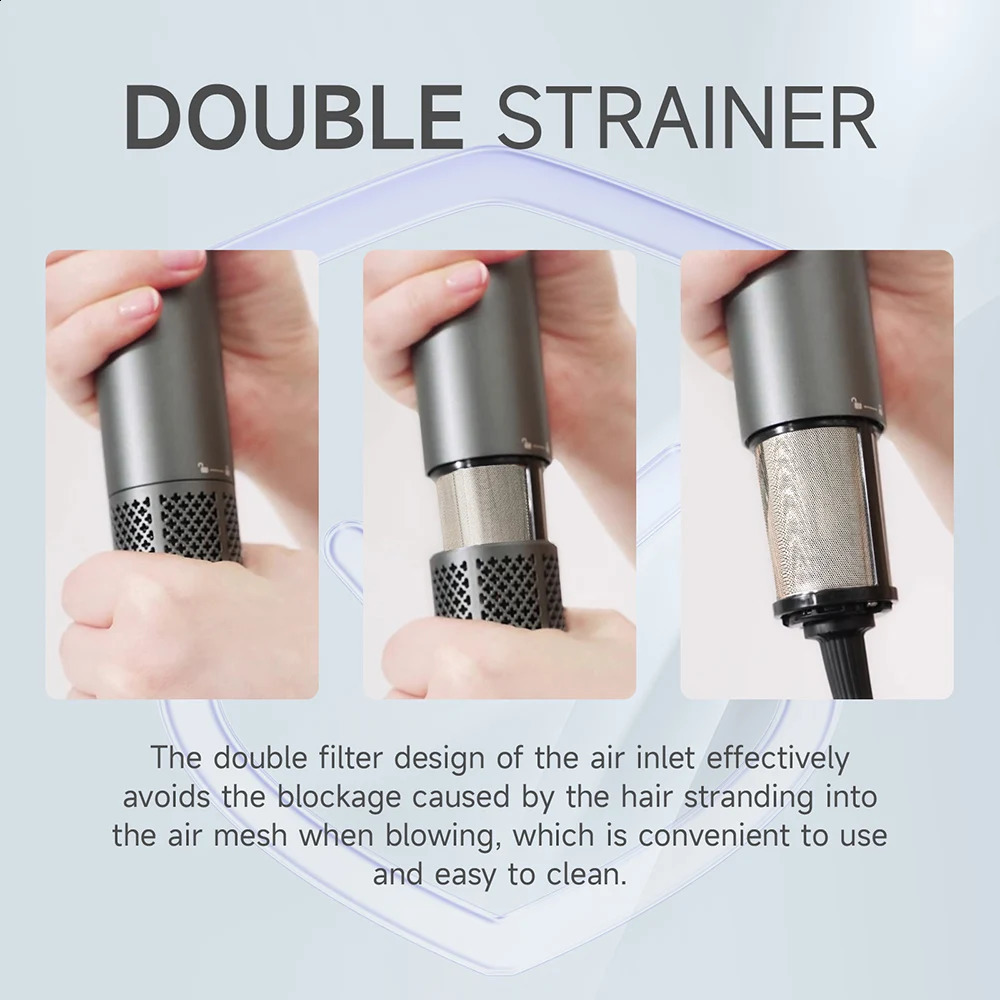 Compact Hair DryerFaster Drying Shinier HairTemperature LED Display 110000RPM/MIN Portable Ionic Blow Dryer 250520