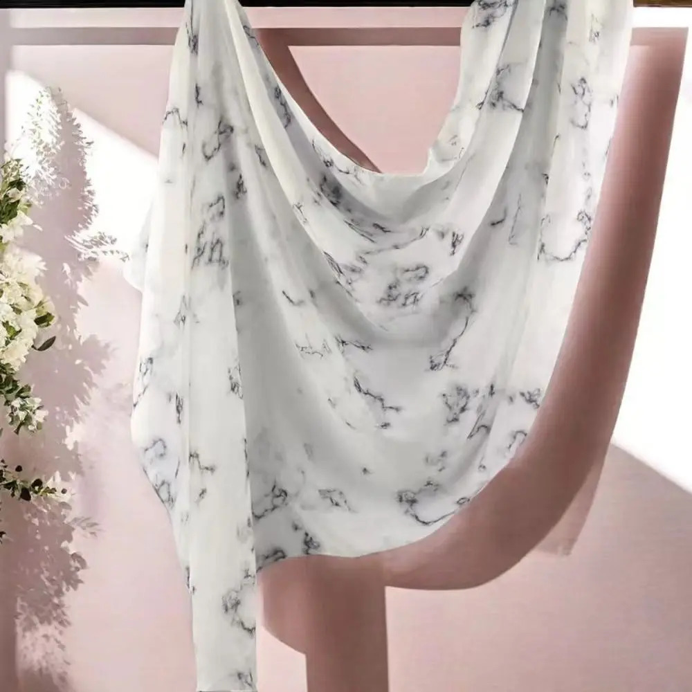 Casual Watercolour Floral Printed Shawl Scarves Breathable Soft Hijab Scarf Cotton Rayon Long Women Turbans 250121