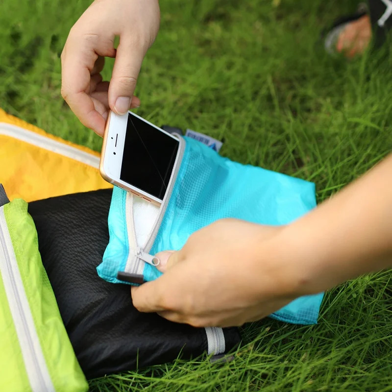 Waterproof Pocket Zipper Nylon Coated Silicon Hook Pouch Portable Organizer Reusable Outdoor Camping Hiking Storage Bag Travel 250121