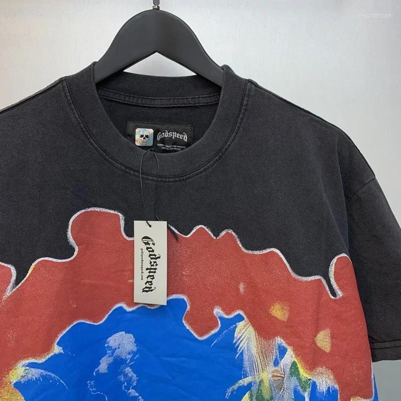 Men's T Shirts American Style Hip Hop Hawaiian Vacation Skull Print Short Sleeve T-shirt Summer Manage Streetwear T-shirts