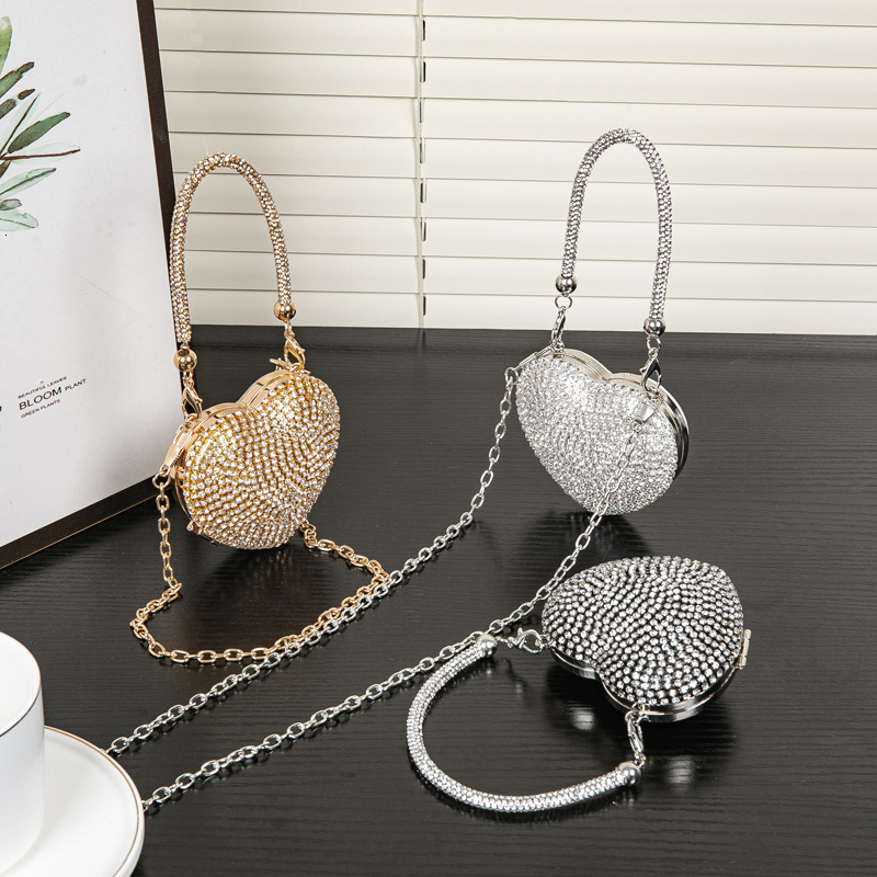 New Style High-End Fashion Studded Full Diamond Dinner Compact And Exquisite Sparkling Dress Bag, Light Luxury Style Dance Party Bag